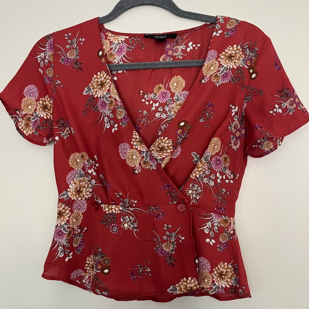 Forever 21 Crossover Wrap Blouse
